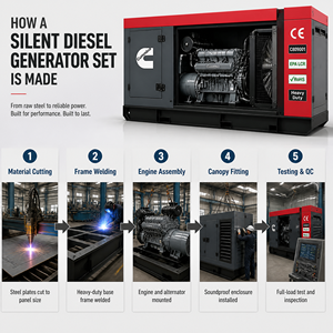 Generador Diésel Industrial Súper Silencioso de Alta Eficiencia con Motor Cummins WeiChai, Refrigeración por Agua, 50kW 100kW, 50kva 100kva con ATS - Product Image 2