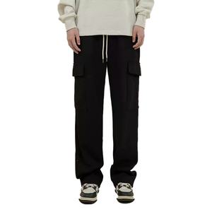 Pantalones de Moda Casual al por Mayor, 100% Algodón, Corte Recto, Ajustados, con Cordón, Múltiples Bolsillos, Pantalones Cargo, Pantalones Deportivos para Hombre - Product Image 4