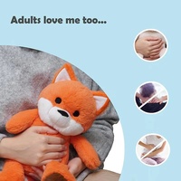 Coussin chauffant en peluche de renard en coton PP lesté en gros, jouet en peluche en plastique anti-anxiété, unisexe, Noël