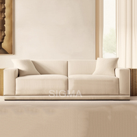 Canapé individuel en tissu crème, best-seller, assise profonde, design nordique, mobilier de salon pour maison, villa, hôtel, projet