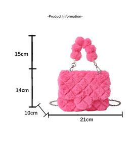 Yeni pelüş çanta-bir Trendy kore tarzı elmas şeklinde zincir omuzdan askili çanta sonbahar ve kış küçük kare çanta kadınlar için - Product Image 3
