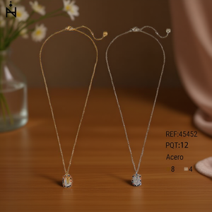 Collana con Ciondolo a V in Acciaio Inossidabile Oro e Argento con Cristalli e Strass, Gioielli di Moda per Donne - Product Image 3