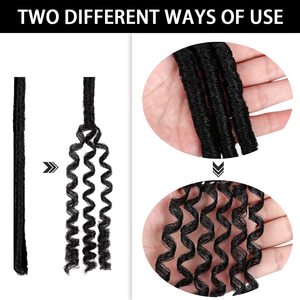 Extensions de cheveux synthétiques tressées en dreadlocks souples pour femmes, 14 pouces, 75g, en fibres à basse température, vente en gros, très demandées - Product Image 4