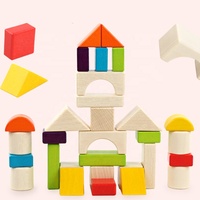 Bloques de construcción de Castillo de alta calidad, bloques de madera en caja, Juguetes Educativos de bloques de construcción grandes para niños