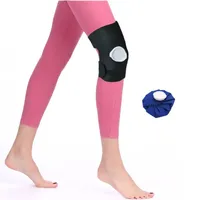 Sac à eau et enveloppe de soutien pour blessure au genou et à la jambe, coussinets de glace légers avec compression réutilisable Pack thérapie par le froid entorses musculaires