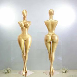 <span class=keywords><strong>Mannequin</strong></span> de présentation corps entier en fibre de verre, taille extra-large, avec tête, taille fine, poitrine et fessier généreux, finition dorée - Product Image 2
