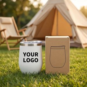 Gobelet à vin en forme d'œuf de 12 oz avec logo personnalisé, conception gratuite, vente en gros, bouteille d'eau en acier inoxydable 304 personnalisée avec couvercle anti-éclaboussures - Product Image 4