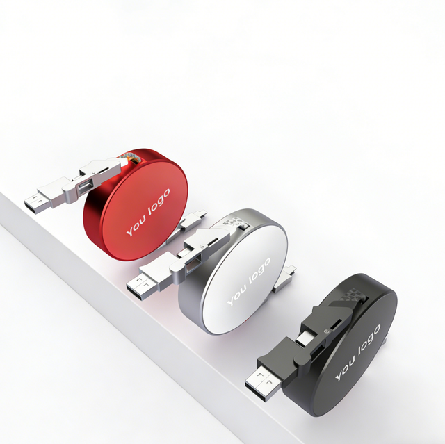 240W Retractable 4 in 1 Type C Fast Charging Cable for Travel Use Easy to Store 240W Retractable Data Cable