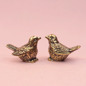 Statuette d'oiseau en laiton rétro, tête de charnière décorative, figurine d'oiseau vintage en laiton - Product Image 4