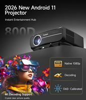 Projecteur extérieur OEM 800D avec WiFi 6 4K, projecteur intelligent portable pour films, haut-parleurs doubles intégrés