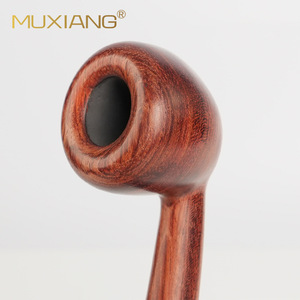 Muxiang Rosewood Smoking Pipe Bent Type Solid Wood Tobacco Pipe With Rubber Mouthpiece - Product Image 3