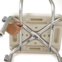 Chaise de douche en gros pour personnes âgées et handicapées avec accoudoirs rembourrés et dossier réglable en hauteur