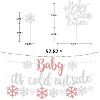 Décorations de fête « Bébé, il fait froid dehors », bannière, ballons, guirlande pour baby shower sur le thème du pays des merveilles d'hiver, Noël, fête d'anniversaire