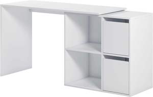 <span class=keywords><strong>Escritorio</strong></span> Moderno de Madera Reversible Multiposición Modelo Adapta Artik con Acabado Blanco y Estantería para Computadora - Product Image 5