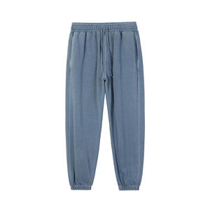 Pantalon <span class=keywords><strong>de</strong></span> jogging uni en coton épais et lourd pour homme, coupe classique, en stock - Product Image 3