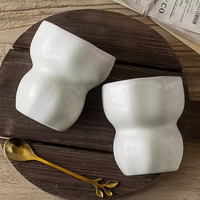 Tasse en céramique en forme de gourde d'inspiration japonaise exquise sans poignée décor à la maison service à thé au café de haute valeur esthétique