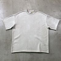 Vente en gros T-shirt surdimensionné vintage personnalisé d'été, grammage lourd 360g, teint par pulvérisation, blanc délavé, effet vieilli, légèrement brossé, haute qualité