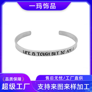 Pulsera inspiradora con letras en inglés, plata tibetana, regalo para mujer, joyería YM-0318 - Product Image 4