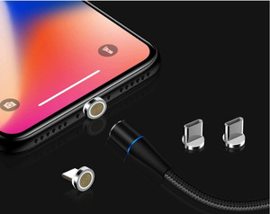 <span class=keywords><strong>Cavo</strong></span> Dati Magnetico USB 3in1 da 1m per Ricarica Rapida 3A, Compatibile con <span class=keywords><strong>iPhone</strong></span> / Micro / Type-C - Product Image 2