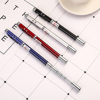 Stylo pointeur métallique multifonctionnel 4 en 1, Logo personnalisé, pointeur Laser rétractable, Led, outil d'enseignement avec emballage en boîte en fer