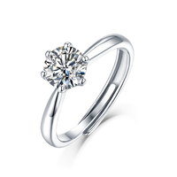 Ensemble de bijoux personnalisé en gros, 6 griffes, plaqué or blanc 18 carats, argent 925, moissanite VVS, pour femmes, hypoallergénique, résistant au ternissement
