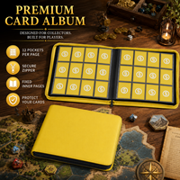 Album de cartes à collectionner en PU avec fermeture éclair et 12 pochettes pour le rangement et la présentation des cartes de jeux de société – Idéal pour les soirées jeux