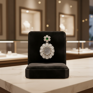 Collar de Plata 925 Qingyabailu Feicui con Colgante de Jadeíta Incrustada, Engaste de Garra, Clásico de Alta Calidad para Aniversario, para Mujer - Product Image 6