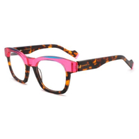 Gafas Ópticas de Moda con Montura de Acetato de Doble Color, Montura de Gafas de Ojo de Gato para Mujer
