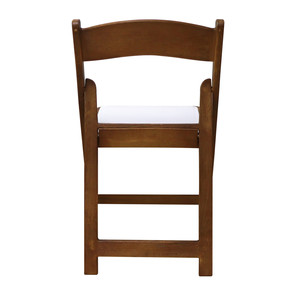 Chaise rembourrée pliante en résine d'aspect bois/chaise Wimbledon en résine/chaise pliante <span class=keywords><strong>americana</strong></span> avec coussins de siège blancs - Product Image 4