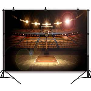 7x5 FT Versatile Brown Polyester Basketball Backdrop Custom Photo Booth <b>Props</b> for Various Events & <b>Parties</b> in Stock - Product Image 4
