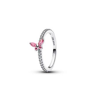 Anillo <span class=keywords><strong>de</strong></span> Plata Pura Pan Family, Nuevo Estilo, Simple, con Flores y Mariposas, Ligero y Lujoso, Accesorio <span class=keywords><strong>de</strong></span> Lujo, Regalo <span class=keywords><strong>de</strong></span> Cumpleaños y Año Nuevo - Product Image 5