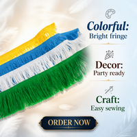 Frange en dentelle acrylique de 7 cm avec pompons, décorée pour écharpe de supporter de football, accessoires de rideau