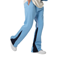 Pantalon de survêtement long évasé pour homme, personnalisé, de haute qualité, décontracté, en toile, avec braguette boutonnée, respirant, broderie décorative, taille élastique