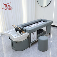 Lit de lavage de cheveux électrique personnalisable pour institut de beauté et salon, avec fonction spa et moxibustion