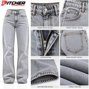 Wholesale Patchwork <b>Womens</b> Denim <b>Jeans</b> <b>Baggy</b> <b>Jeans</b> <b>for</b> Streetwear Retailers Custom Logo Private Label Supply - Product Image 6