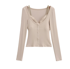 <span class=keywords><strong>Camiseta</strong></span> sin <span class=keywords><strong>tirantes</strong></span> sexy con <span class=keywords><strong>encaje</strong></span> para mujer - Product Image 3