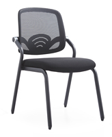 Chaise de formation pliable contemporaine en tissu avec roulettes pour salle de conférence universitaire et usage scolaire