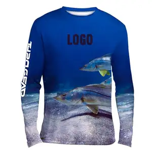 Custom Design Lichtgewicht Outdoor Vissen Lange Mouwen Shirts Op Maat Gemaakte Sublimatie Toernooi Vissen Shirts Vissen Kleding