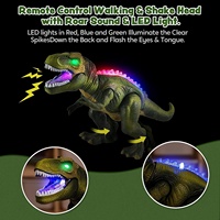 Robot dinosaure télécommandé pour enfants, jouet réaliste t-rex avec œil brillant et tête tremblante