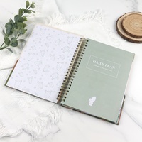 Carnet de notes enroulé à sublimation personnalisée carnet de notes à couverture rigide avec pages personnalisées planificateur de carnet de notes A4 uni en spirale