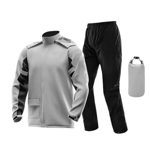 Vêtement de sport unisexe imperméable, respirant et réfléchissant, combinaison de pluie de motocross en deux parties, % polyester, marque FRYAN pour les jours de pluie - Product Image 2