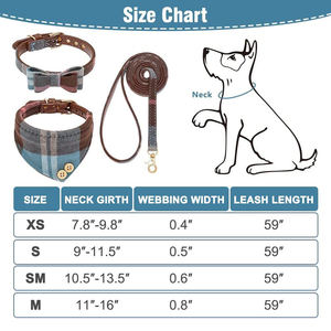 מתכווננת קלאסית כלב משובץ צווארון בנדאנה רצועה סט פעמון מוצק קטן בינוני כלבים כלבים חתולים אימון חופשה מתנה - Product Image 5