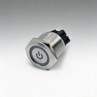 Interrupteur à bouton-poussoir métallique de 22 mm, instantané, anti-vandalisme, interrupteur métallique éclairé 22-A1 CE RoHS
