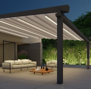 Toit à lames motorisé en métal pour jardin, écran de protection extérieur, pergola en aluminium - Product Image 1