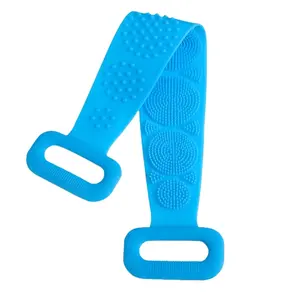 Silicone mềm xơ mướp khăn tắm tắm vành đai cơ thể tẩy tế bào chết massage cho vòi hoa sen cơ thể làm sạch phòng tắm vòi hoa sen dây đeo