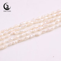 Perles de culture d'eau douce en forme de riz A+ de 2-3 mm en gros, perles en vrac pour la fabrication de bijoux, bracelets, colliers, perles naturelles
