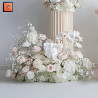 Décoration de mariage de style européen Zike, arrangement floral au sol en gypsophile rose clair, accessoires de photographie pour événements et cérémonies