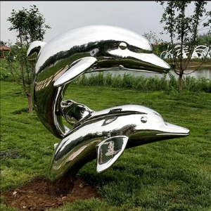 Jardín Decoración al aire libre Estatua <span class=keywords><strong>de</strong></span> delfín <span class=keywords><strong>de</strong></span> <span class=keywords><strong>acero</strong></span> inoxidable <span class=keywords><strong>de</strong></span> alta calidad Tamaño real - Product Image 5