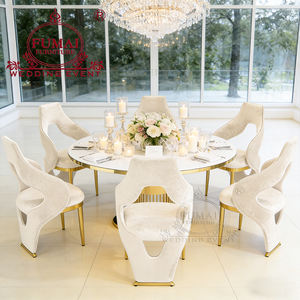 Modern Stainless Steel & MDF <b>Round</b> Black Banquet Dining <b>Table</b> Set for Hotel and <b>Outdoor</b> Use - Product Image 6