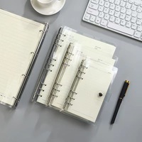 Carnet à spirales minimaliste de style japonais A5/A6/A7/A8 en PVC transparent, avec bouton-pression portable, couverture transparente